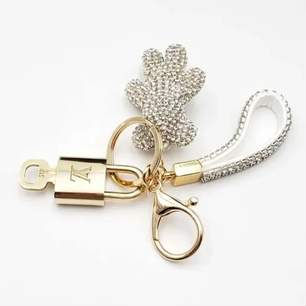 Louis Vuitton Authentic Gold Lock & Key 🔑 Bag Charm + Unbranded Keychain
